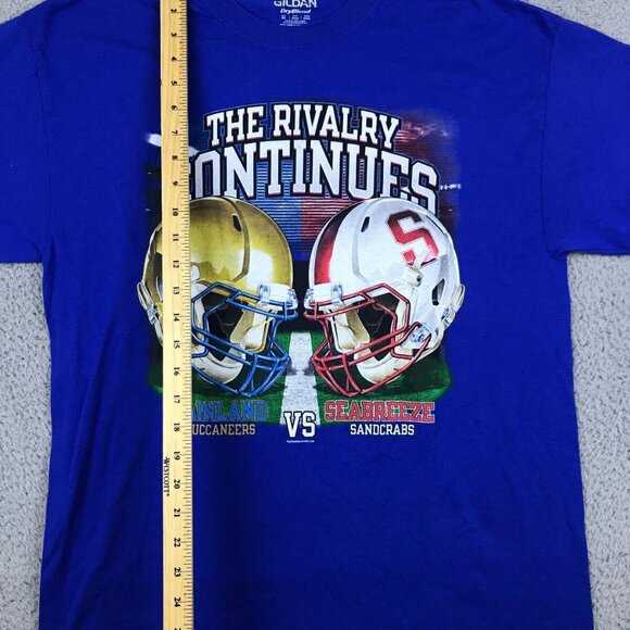 Mainland Buccaneers vs Seabreeze Sandcrabs Shirt Men's Large Blue Short Sleeve - Picture 4 of 7